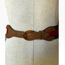 Load image into Gallery viewer, Vintage 1970s Gucci Web Horsebit Belt