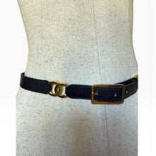 Load image into Gallery viewer, Vintage Chanel Black Leather CC Belt – Made in France