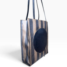 Load image into Gallery viewer, Vintage 1980s Fendi Pequin Stripe Logo Tote Bag