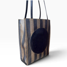 Load image into Gallery viewer, Vintage 1980s Fendi Pequin Stripe Logo Tote Bag