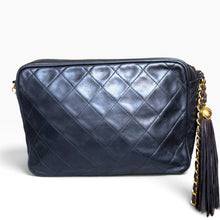 Load image into Gallery viewer, Rare Vintage Chanel Black Quilted Lambskin Flap Camera Bag