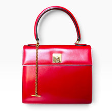 Load image into Gallery viewer, Vintage Celine Red Box Leather Top Handle Bag