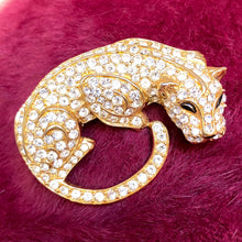 Load image into Gallery viewer, Vintage Trifari Rhinestone Panther Brooch
