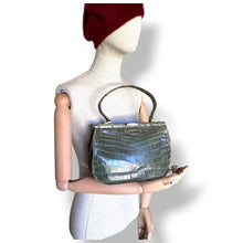 Load image into Gallery viewer, Vintage Sage Green Crocodile Handbag