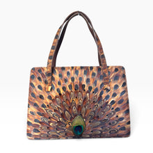 Load image into Gallery viewer, Vintage Peacock Feather Handbag