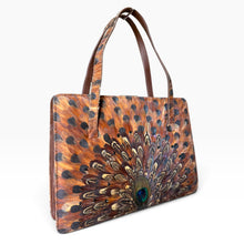 Load image into Gallery viewer, Vintage Peacock Feather Handbag