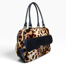 Load image into Gallery viewer, Vintage Barneys New York Leopard Print Calf Hair & Leather Handbag