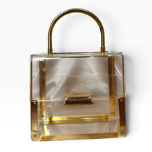 Load image into Gallery viewer, Vintage Clear Lucite & Gold-Tone Frame Handbag