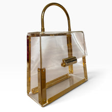 Load image into Gallery viewer, Vintage Clear Lucite & Gold-Tone Frame Handbag