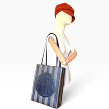 Load image into Gallery viewer, Vintage 1980s Fendi Pequin Stripe Logo Tote Bag