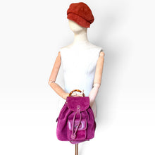Load image into Gallery viewer, Vintage Gucci Bamboo Suede Backpack in Bordeaux
