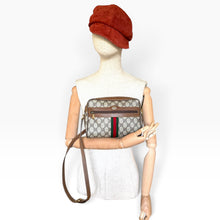Load image into Gallery viewer, Circa Early 1980s Vintage Gucci Accessory Collection GG Monogram Web Shoulder Bag