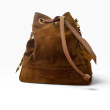 Load image into Gallery viewer, Rare Vintage Chanel Brown Suede Bucket Bag with Matching Pouch