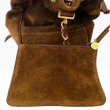 Load image into Gallery viewer, Rare Vintage Chanel Brown Suede Bucket Bag with Matching Pouch