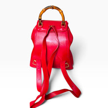 Load image into Gallery viewer, Vintage Gucci Bamboo Leather Backpack – Red