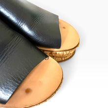 Load image into Gallery viewer, Chloé “Camille” Black Leather Cork Platform Wedges – Size 39