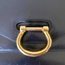 Load image into Gallery viewer, Vintage Céline Black Leather Double Flap Handbag – Circa 1990