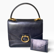 Load image into Gallery viewer, Vintage Céline Black Leather Double Flap Handbag – Circa 1990