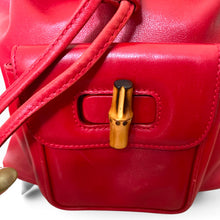 Load image into Gallery viewer, Vintage Gucci Bamboo Leather Backpack – Red