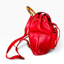 Load image into Gallery viewer, Vintage Gucci Bamboo Leather Backpack – Red
