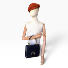 Load image into Gallery viewer, Vintage Céline Black Leather Double Flap Handbag – Circa 1990