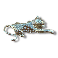 Load image into Gallery viewer, Vintage Gold-Tone Rhinestone Leopard Brooch, c. 1980s–1990s