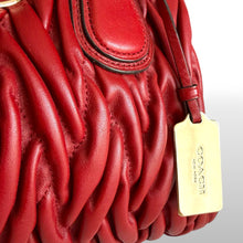 Load image into Gallery viewer, Coach Nikita Gathered Leather Satchel in Red, Late 2000s