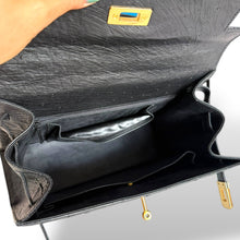 Load image into Gallery viewer, Vintage Ostrich Leather Top Handle Bag with Gold Hardware