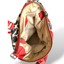 Load image into Gallery viewer, Y2K Coach Leopard Print Canvas and Red Leather Shoulder Bag