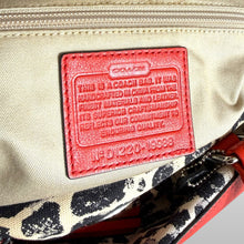 Load image into Gallery viewer, Y2K Coach Leopard Print Canvas and Red Leather Shoulder Bag