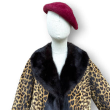 Load image into Gallery viewer, Vintage Leopard Fur Coat with Mink Trim by Koseff’s of Johannesburg