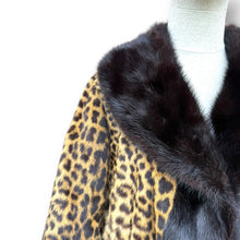 Load image into Gallery viewer, Vintage Leopard Fur Coat with Mink Trim by Koseff’s of Johannesburg