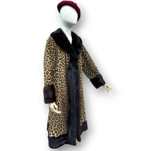 Load image into Gallery viewer, Vintage Leopard Fur Coat with Mink Trim by Koseff’s of Johannesburg