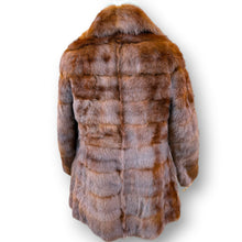 Load image into Gallery viewer, Vintage Chocolate Brown Rabbit Fur Coat with Sculpted Collar