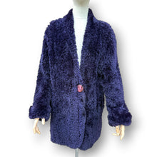 Load image into Gallery viewer, Vintage Paula Lishman Handwoven Purple Fur Coat – Handmade in Canada