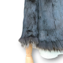 Load image into Gallery viewer, Vintage Black Rabbit Fur Hooded Jacket with Fox Fur Trim