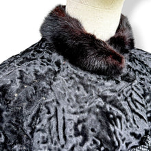 Load image into Gallery viewer, Vintage Swakara Lamb Boxy Cropped Jacket with Chinese Frog Closures