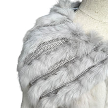 Load image into Gallery viewer, Vintage Grey Rabbit Fur Bomber Jacket with Knit Fur Collar