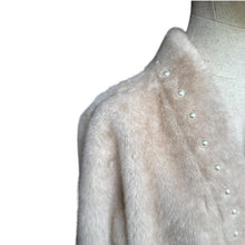 Load image into Gallery viewer, Vintage Cream Mink & Cashmere Pearl-Embellished Coat – New With Tags