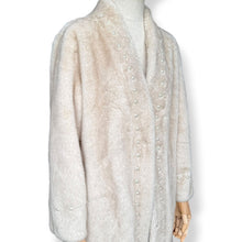 Load image into Gallery viewer, Vintage Cream Mink & Cashmere Pearl-Embellished Coat – New With Tags
