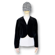 Load image into Gallery viewer, Vintage Black Velvet Cropped Jacket