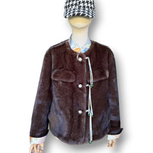Load image into Gallery viewer, Dead Stock Mink & Cashmere Jacket with Mandarin Trim
