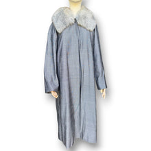Load image into Gallery viewer, Vintage Silver Grey Coat with Removable Fur Lining & Sheepskin Collar