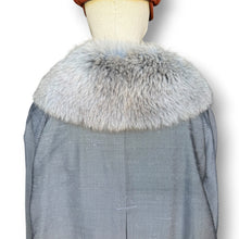 Load image into Gallery viewer, Vintage Silver Grey Coat with Removable Fur Lining & Sheepskin Collar