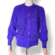 Load image into Gallery viewer, Stunning Vintage Angora Embellished Cardigan