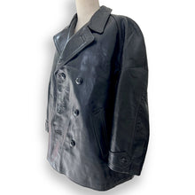Load image into Gallery viewer, Mens Black Leather Over Coat