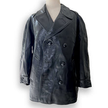Load image into Gallery viewer, Mens Black Leather Over Coat
