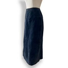 Load image into Gallery viewer, Vintage Navy Suede Midi Skirt