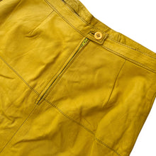 Load image into Gallery viewer, Vintage Mustard Leather Midi Skirt