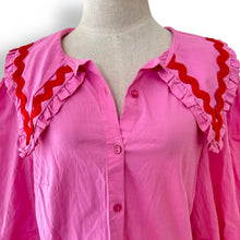 Load image into Gallery viewer, Me and B Pink Long Sleeve Dagger Collar Shirt